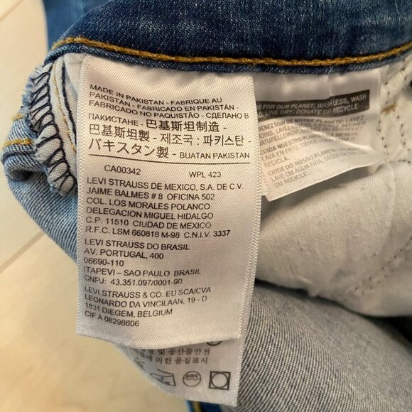 Levis Womens 710 Super Skinny Jeans mid rise Size 25 Blue Denim Stretch - Picture 6 of 13